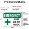 Signmission First Aid Kit Inside With Symbol, 10 in W x Rectangle, Vinyl Decal OS-2PACK-EM-D-710-L-10372 - alternate 6